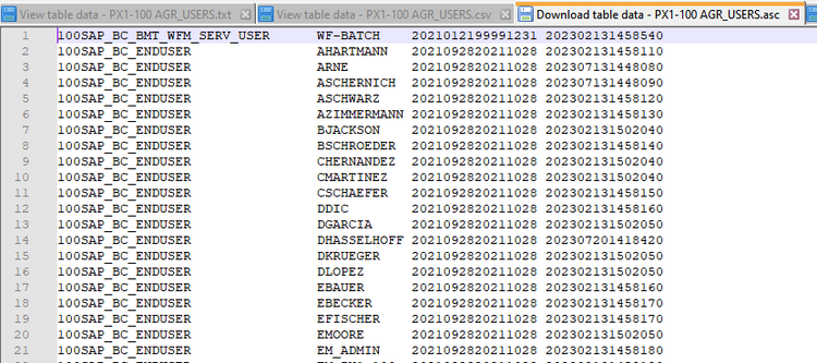 Download table data - file type 'ASC' (ASCII)