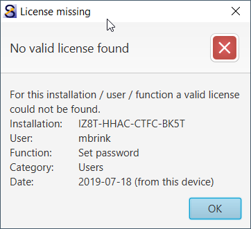 Shortcut for SAP systems - License missing