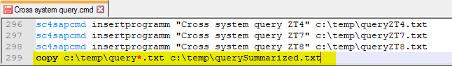Cross system query - all results in a single file