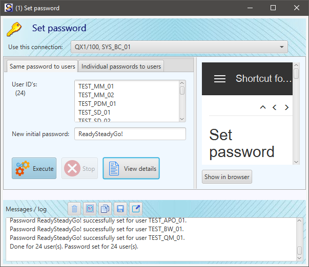 Set password function